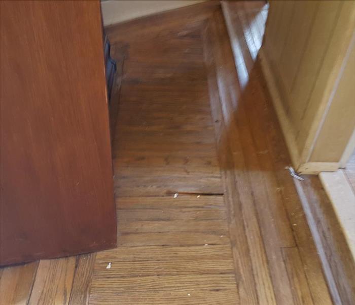 hardwood floor bowing and buckling from water damage